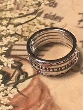 SILPADA R5074 Antelles Sterling Silver Stacking Ring Set of 5 Rings Size 6 India