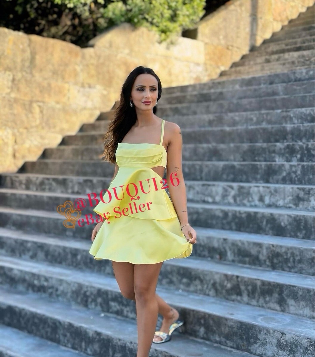 zara yellow satin mini dress zara tangerine orange yellow satin effect sleeveless a line dress rsv  Size:S Livraison disponible <3
