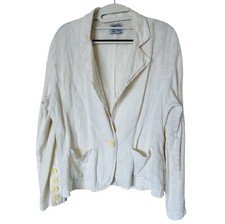 COMPLETO Lino BY ARTHURIO Off White 100% Linen Lagenlook Jacket size M