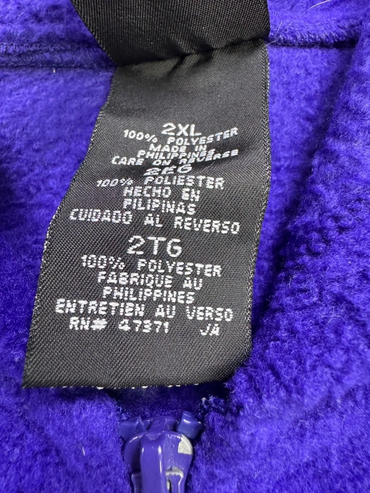 De Colección LSU Tigers Sudadera con Capucha Hombres 2XL Púrpura Polar Equipo Starter Cremallera Completa Sudadera Años 90 Foto 4 de 4