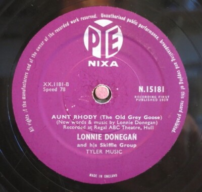 Lonnie Donegan Skiffle Group 78RPM / Aunt Rhody (The Old Grey Goose) / 06-0523)