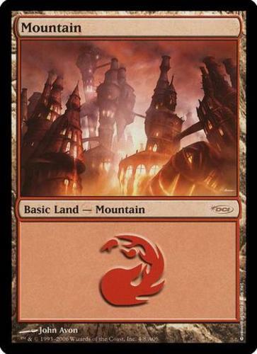 1999-00 MAGIC: THE GATHERING PROMOS GURU LAND, R #4 MOUNTAIN BGS 9