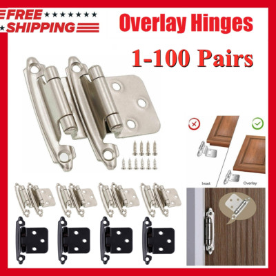 Kitchen Cabinet Overlay Hinges Self Closing Face Mount Cupboard Door Hinge Lot 