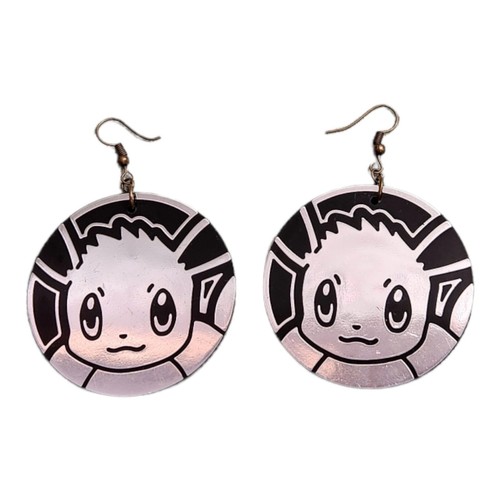 Eevee Pokemon Coin Dangle Earrings Geek Nerd Jewelry - Picture 2 of 4