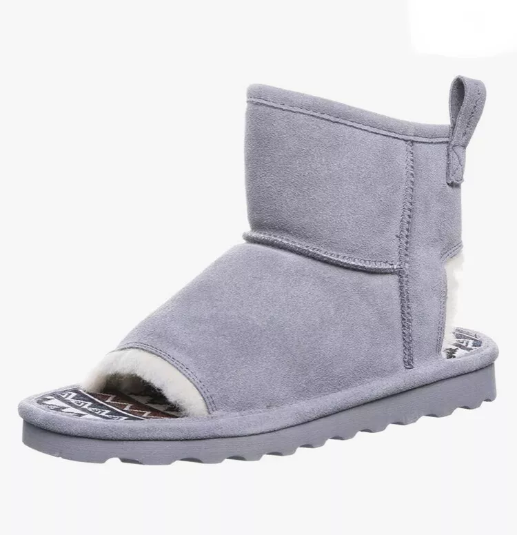 BEARPAW Women s Molly Open Toe Boot Grey size 7 eBay