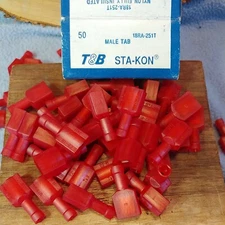 (50) 18RA-251T T&B Male Tab Nylon Fully Insulated 22-18 awg .250 x .032 Sta-kon