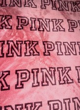 VICTORIA SECRET PINK LOGO COZY PLUSH PINK SHERPA BLANKET 50"x60" NWT