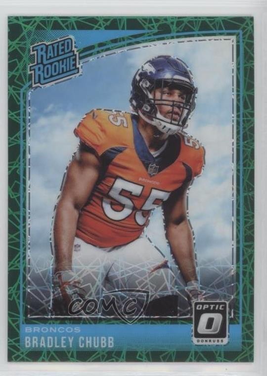 2018 Donruss Optic Rated Green Velocity Prizm Bradley Chubb #169 Rookie RC 0c6