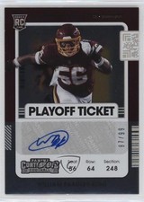 2021 Contenders Rookie Playoff Ticket 87/99 William Bradley-King #253 Auto 10b1