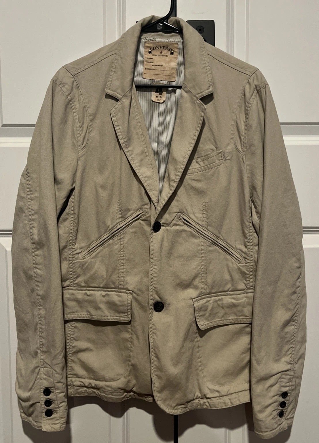 Converse by John Varvatos Canvas Military Utility Blazer Jacket Mens Size XL image 1