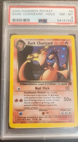 Pokemon PSA 8 NM-MINT 2000 Dark Charizard Team Rocket Holo Card
