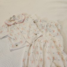 Vintage Carter's 2 Piece Pajama Set With Snap Waist Bunnies made in USA size 18M