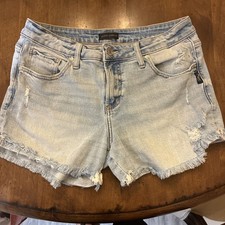 Silver Cut Off Shorts Womens 29 Measures 31 Boyfriend Denim Distressed Midrise