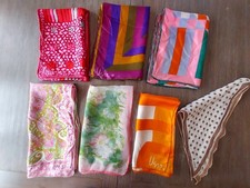 Vintage Vera Neumann Scarves lot of 7 some flaws S6