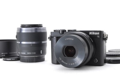 SC:4361 [MINT] Nikon 1 J5 Mirrorless Camera Black 10-30 30-110 Double Lens JAPAN