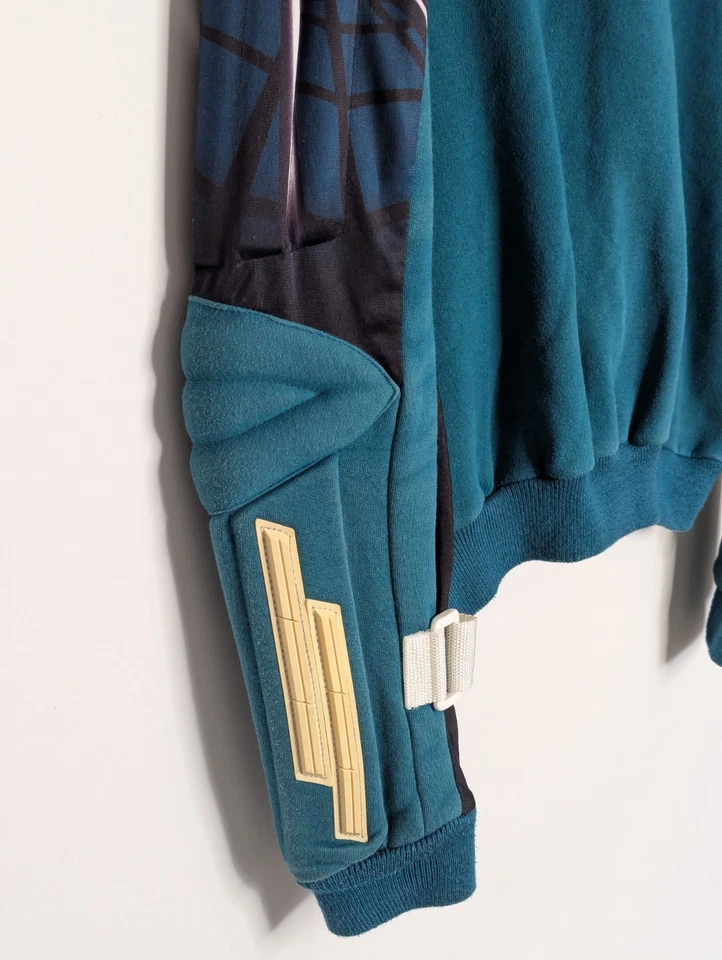 Vintage Spyder Sweater Mens L Black Green Spider Web Padded Ski 1/2 Half Zip - Image 4 of 4