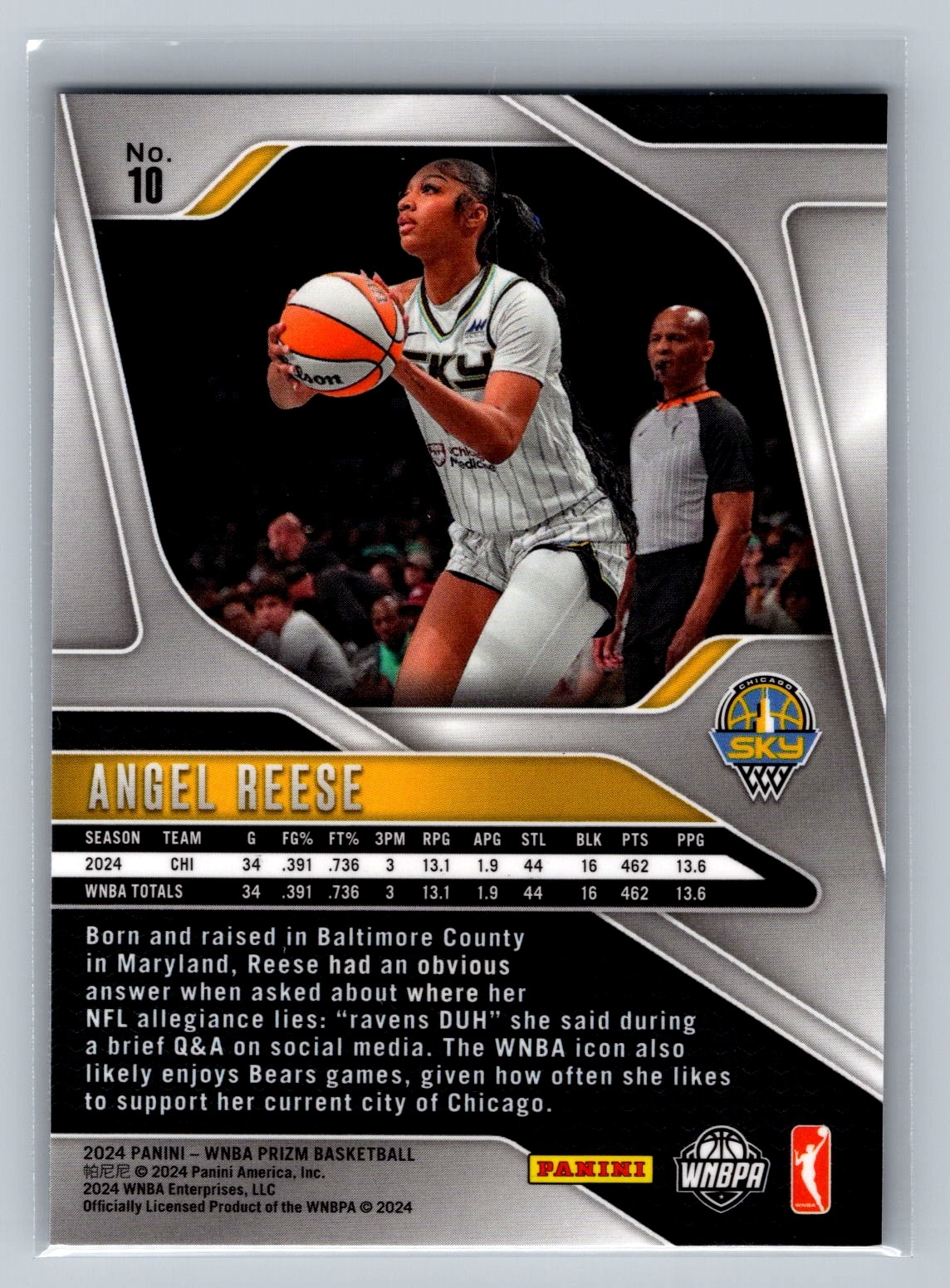 2024 Panini Prizm WNBA #10 Angel Reese RC (1) view 2