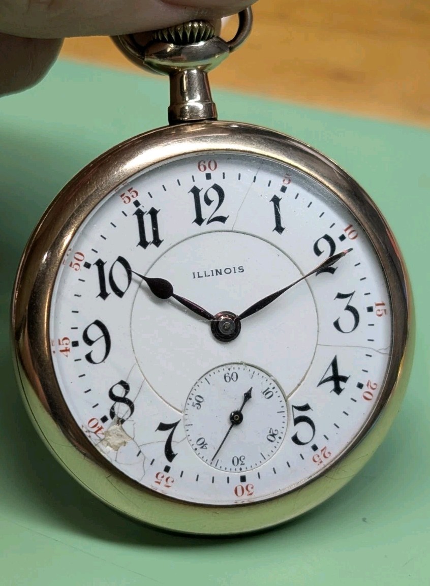 Sangamo Antique Special Illinois Pocket Set 16s 21j Gold Watch Lever 1914 - vintagewatches.pk