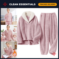 Cozy Fluffy Pajamas Set for Women - Soft Fleece Pullover Loose Pants Sleepwear