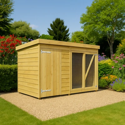 TOTAL SHEDS Dog Kennel & Run 6ft x 4ft Fully Pressure Treated Tanalised Timber Free delivery