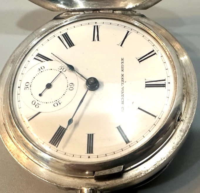 Reloj Bolsillo Elgin s.18 4oz Estuche Cazador Plateado, en Excelente Estado. circa 1878 Foto 3 de 4