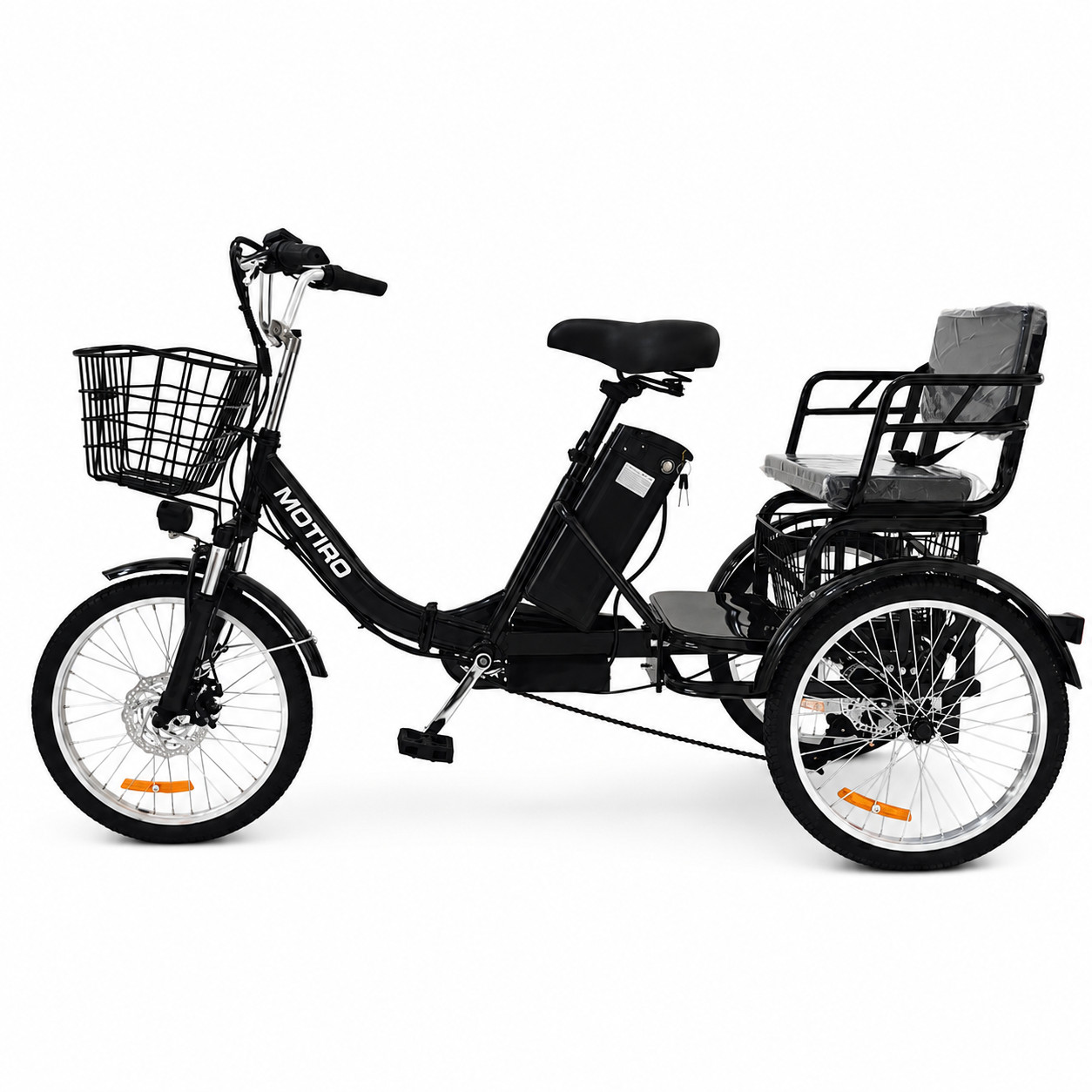 Triciclo Elettrico Adulti 20 Pollici Pieghevole 36V Bici Cargo fino 150 kg foto 2