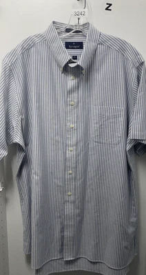 Barrington WRINKLE FREE Striped Button Down Shirt Size 17 1/2 SHORT SLEEVES - Image 1 of 3
