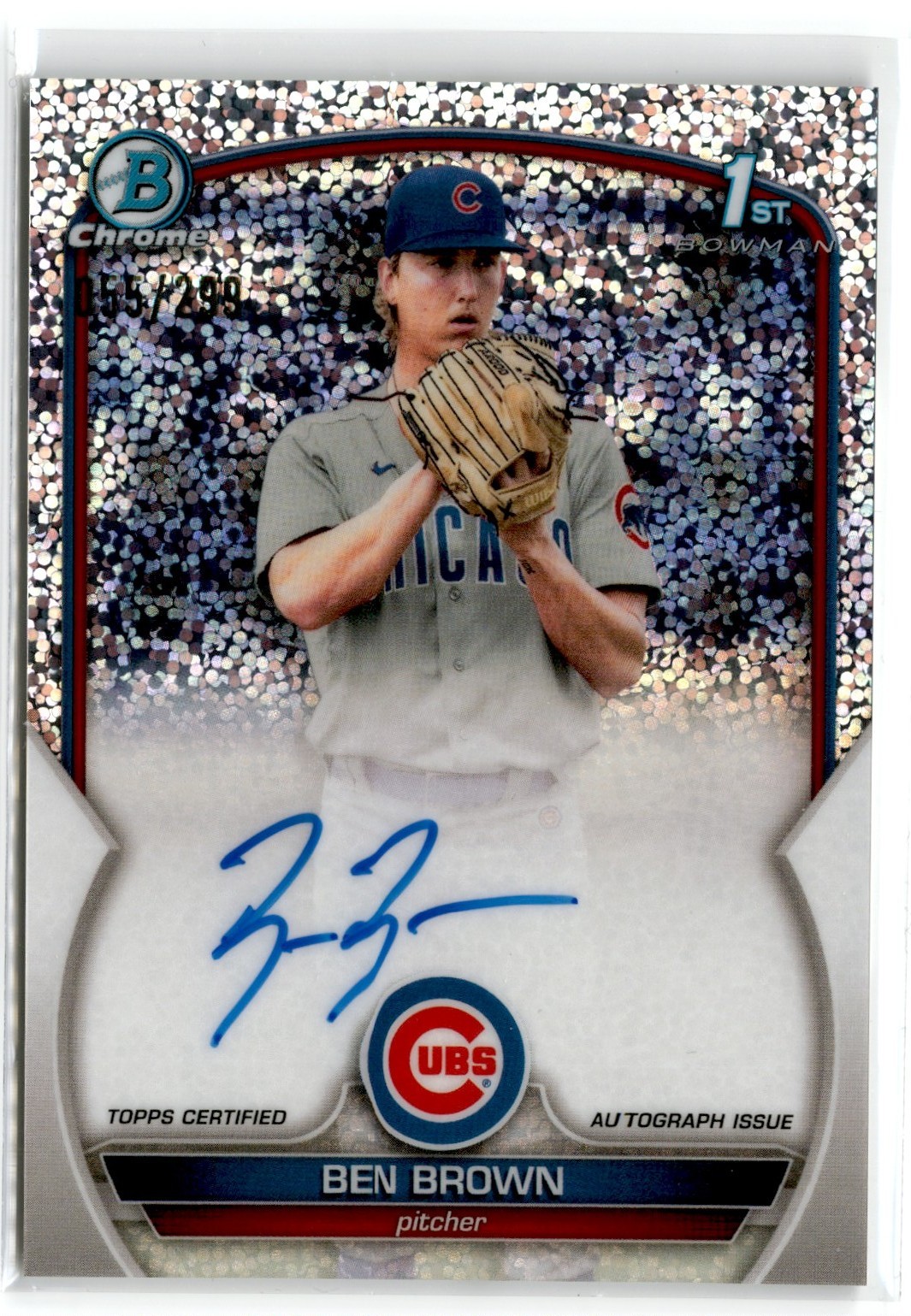 2023 BOWMAN CHROME SPECKLE REFRACTOR BEN BROWN AUTO /299 CUBS #CPA-BBN
