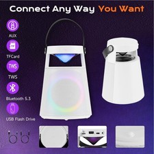 Portable Bluetooth Speaker with Lights IPX4 Waterproof TWS Pair Stocking Stuffer