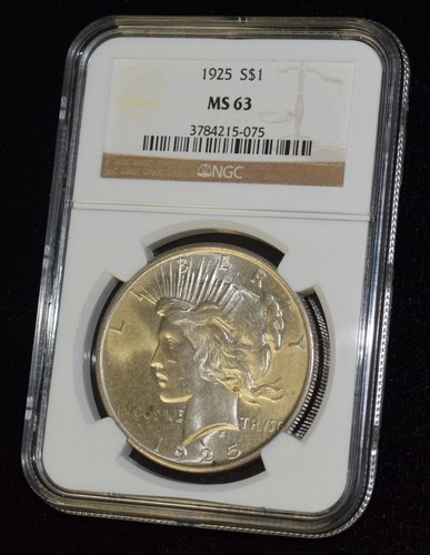 1925-P NGC MS63 $1 Silver Peace Dollar Lightly Toned - Picture 2 of 14