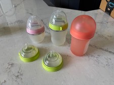 Lot x 3 Silicone 8 oz Comotomo  Boon Baby Bottles  Extra Parts