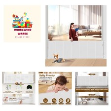 Upgraded 120 inch Retractable Baby Gates Extra Wide with Reinforced Strip Des...