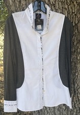 Camisa blanca Arista Equestrian Show, talla L, nuevo con etiqueta