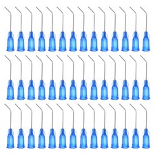 60pcs Blunt Tip Dispensing Needles 22G 1" Bent Needle with Luer Blue