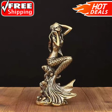 Vintage Brass Mermaid Beauty Girl Model Small...