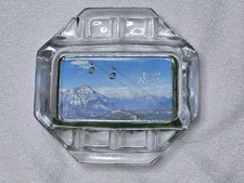 Vintage Banff Gondola Lift Elevation 7500 Feet Heavy Glass Ashtray