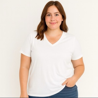 6 PACK Hanes Cotton t shirt V neck, Pick Size & Color