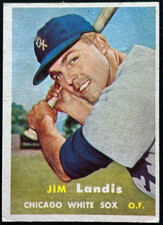 1957 Topps #375 JIM LANDIS Chicago White Sox MLB baseball card EX