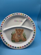 National Wildlife Federation Divided Plate Melamine Kids Vintage Lion Cub