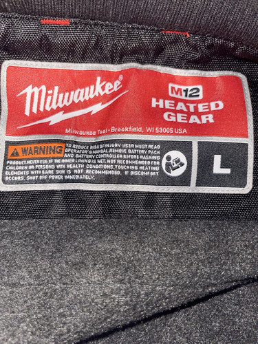 Milwaukee Vest Men's Large Black Canvas M12 Heated Gear Full Zip Workwear - Picture 3 of 3