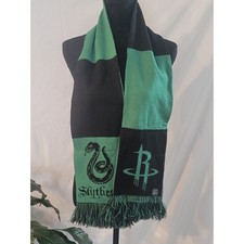Harry Potter Slytherin Scarf Green Black Knit Fringe Hogwarts House 44932