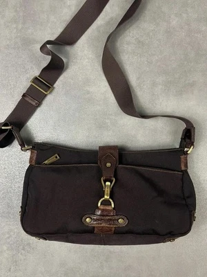 Sac à main cuir et toile vintage Y2K Lancaster Marron - Photo 1/4