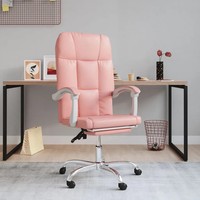 BüRostuhl Mit Liegefunktion Rosa Kunstleder Ergonomisch HöHenverstellbar