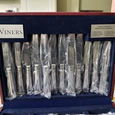 Viners 58 Piece Canteen Cutlery Set in Wooden Case for 8 Persons