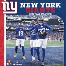 Turner Licensing,  NFL New York Giants 2026 Wall Calendar, 12'' X 12'', 12-Month