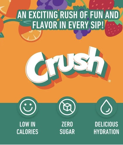 Crush Drink Sachets Variety 30 Pack Grape, Orange, Strawberry Sugar Free - Picture 4 of 8
