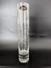 Stylesetter 8" Clear Glass Bud Vase Etched Flowers