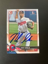 Nick Sandlin Signed 2018 Bowman Draft Card Cleveland Indians Autograph COA
