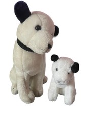 Dakin RCA PUPPY DOG PLUSH 12  Nipper 7  Chipper Black White 1980 1992 Plush Dogs