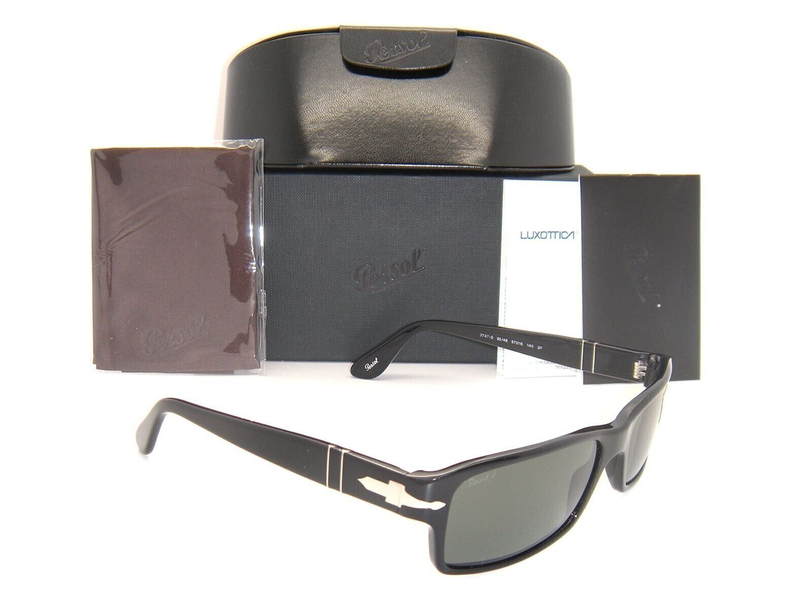 Persol Black Frame Green Polarized Lens PO 2747-S 95/48 57mm